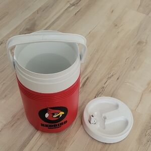 Coleman Vintage 1gal Red and White Thermos/jug Cooler With Handle And Spigot